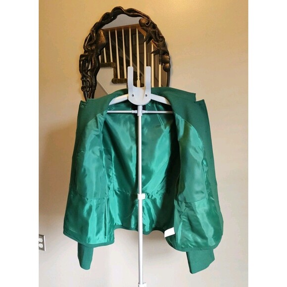 Talbots $169 Wool Blend Blazer Emerald Green Pocket Jacket Womens 16 Career New - Picture 4 of 7
